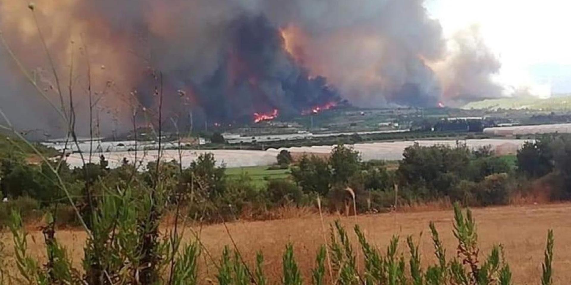 Några kilometer utanför Side i Turkiet härjade bränderna som gjort flera personer bostadslösa.